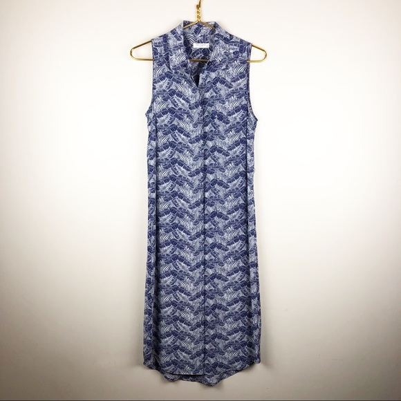 Equipment Silk Dress Banana Leaf Tropical Print - Picture 2 of 8